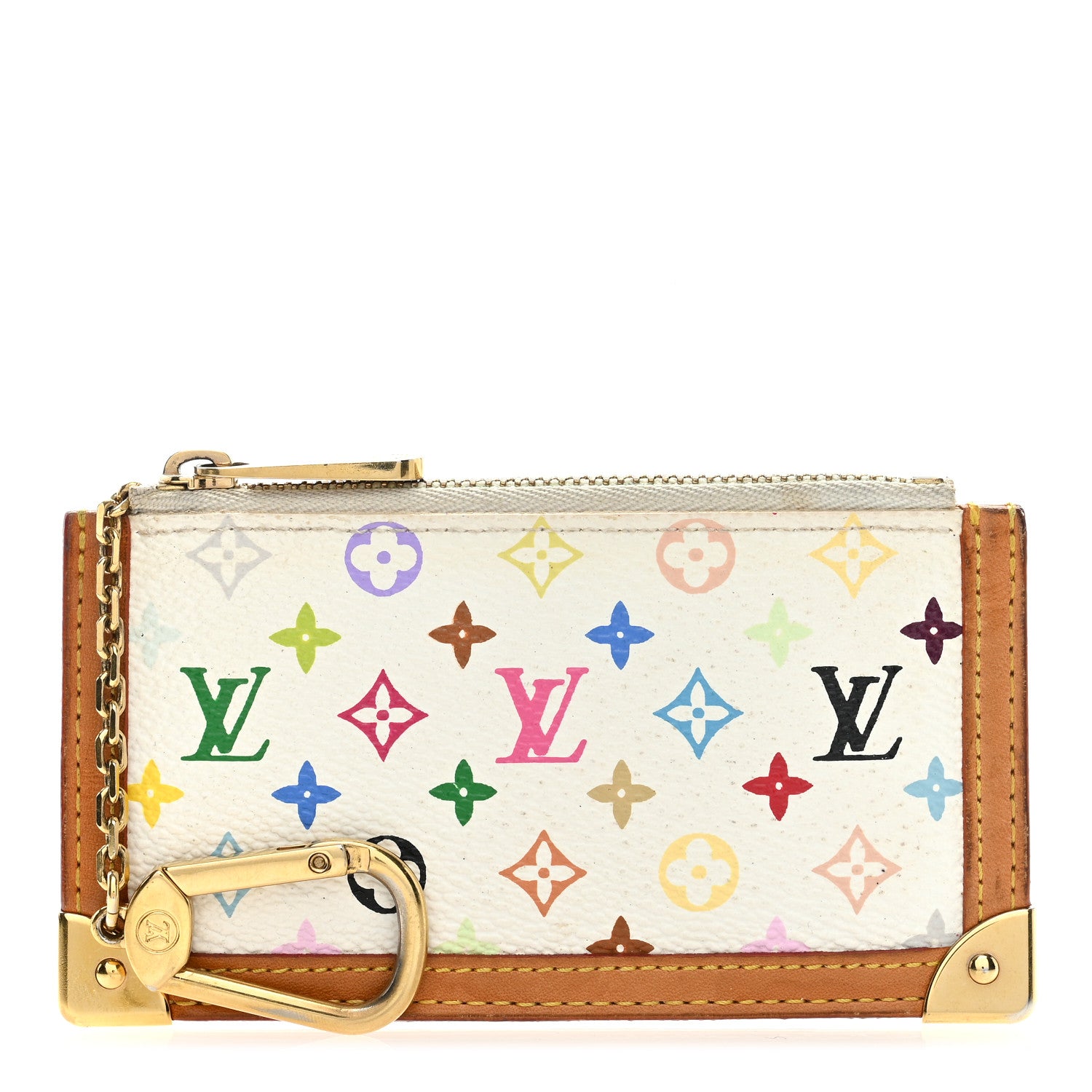 Louis Vuitton Monogram Multicolor Key Pouch White 1 of 6