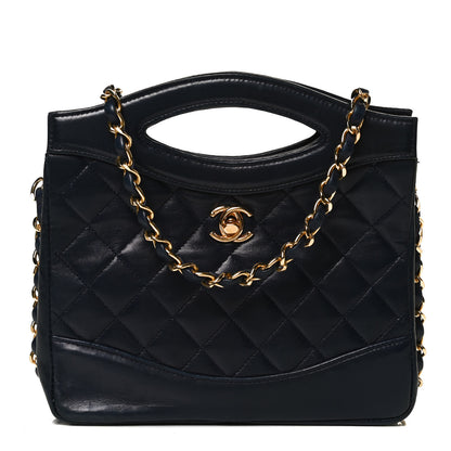 Chanel Aged Calfskin Quilted Small 31 Shopping Bag Navy 1 of 13