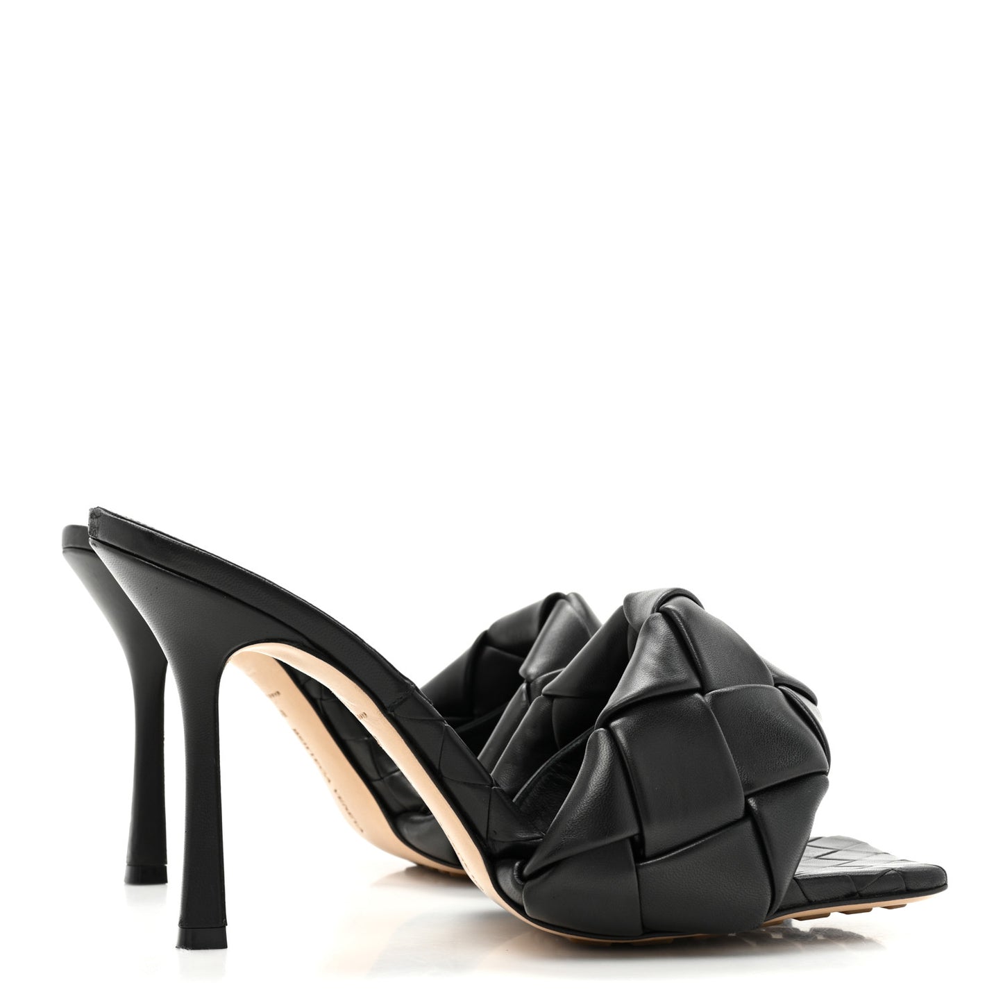 Nappa Maxi Intrecciato Lido Mule Sandals 41 Black