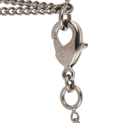 Chanel Enamel Pearl CC Pendant Necklace Silver 5 of 5