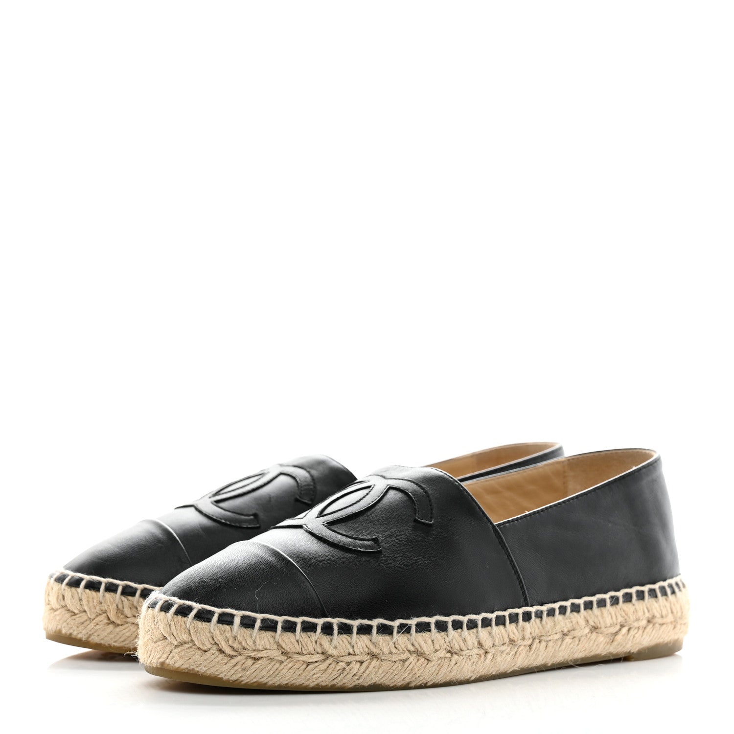 Chanel Lambskin CC Espadrilles 36 Black 3 of 11