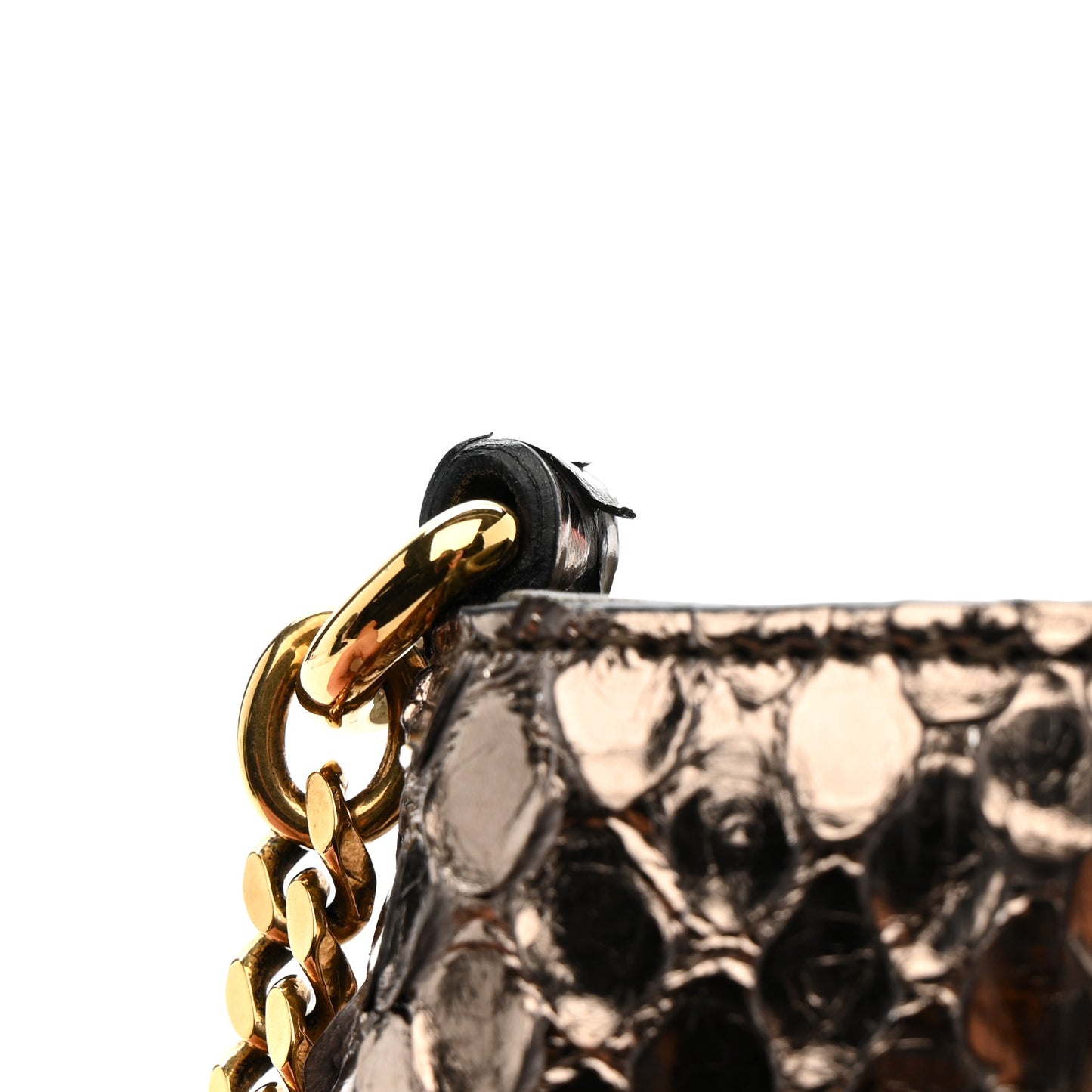 Snakeskin Small 1973 Chain Shoulder Bag Gunmetal