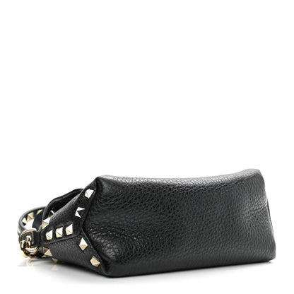 Valentino Garavani Pebbled Calfskin Mini Rockstud Crossbody Bag Black 3 of 11