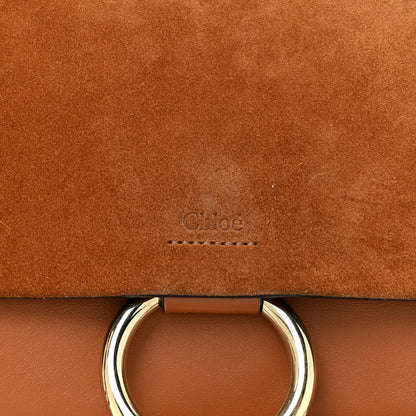 Chloe Suede Calfskin Small Faye Shoulder Bag Tobacco 8 of 10