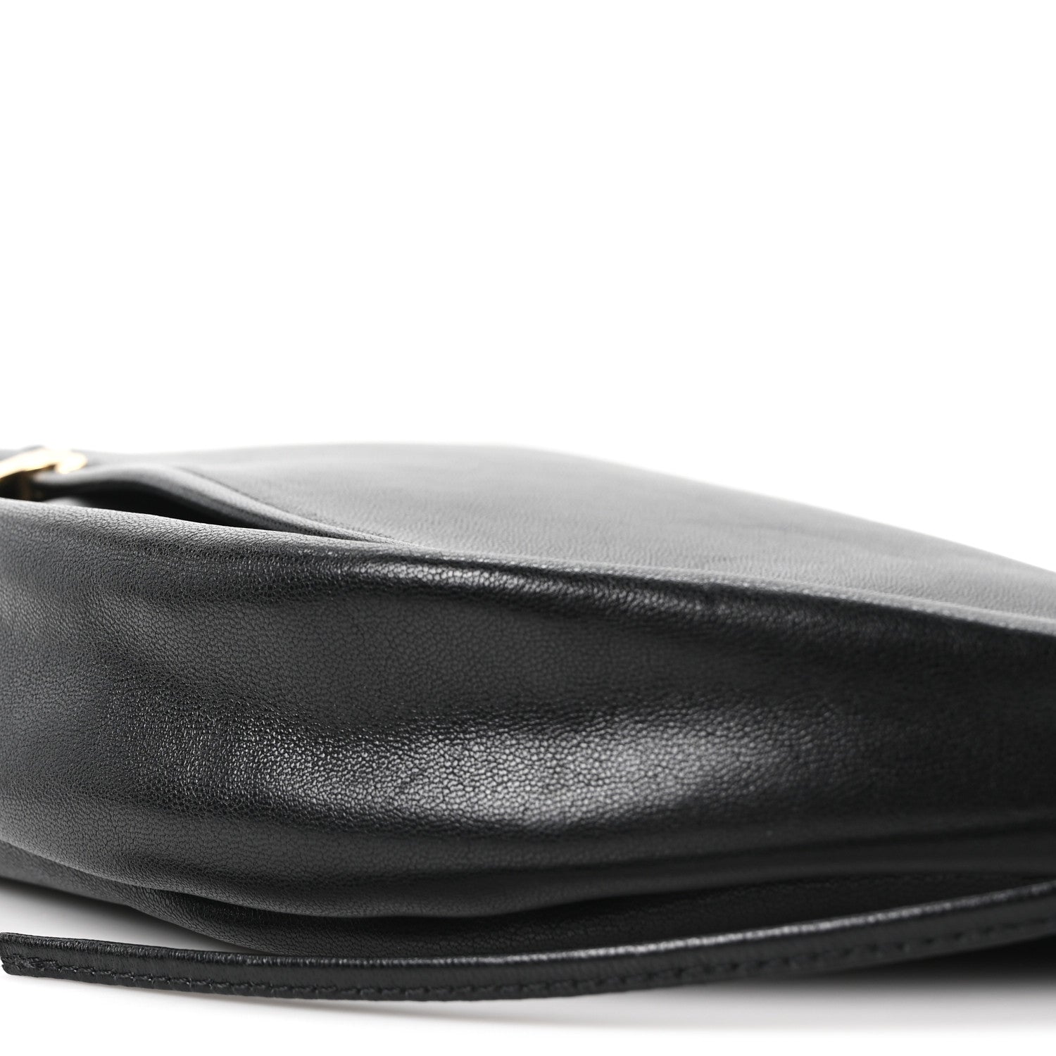 Celine Shiny Lambskin Soft Triomphe Half Moon Bag Black 11 of 11
