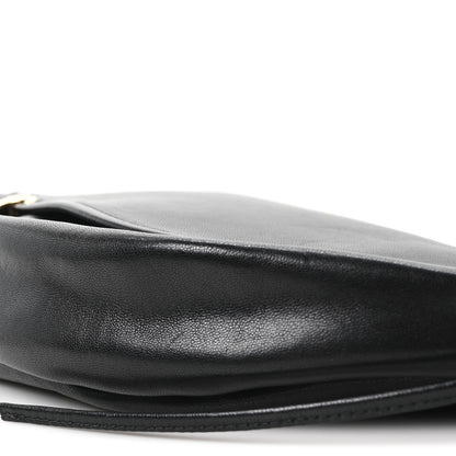 Celine Shiny Lambskin Soft Triomphe Half Moon Bag Black 11 of 11