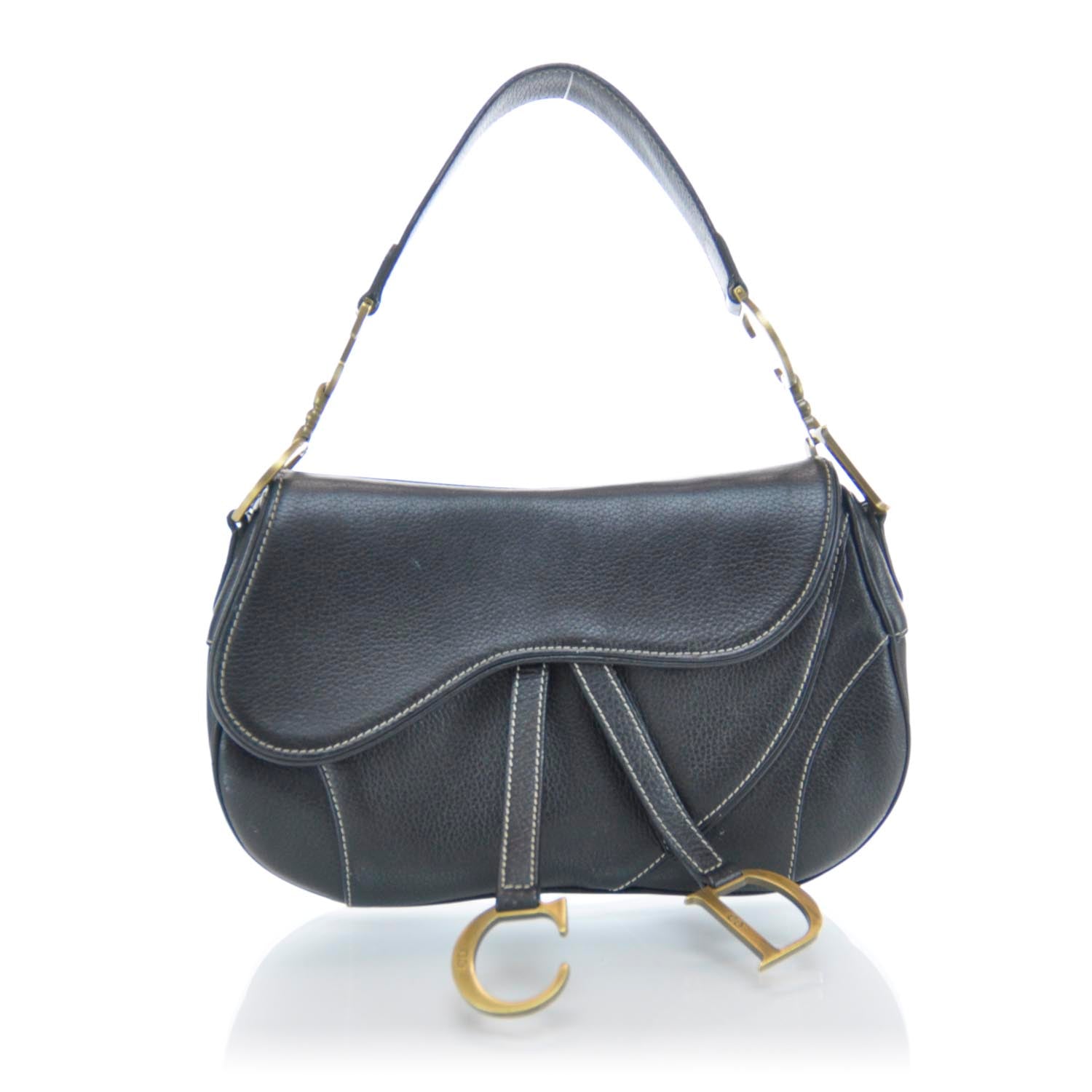Christian Dior Leather Saddle Bag Black 1 of 10