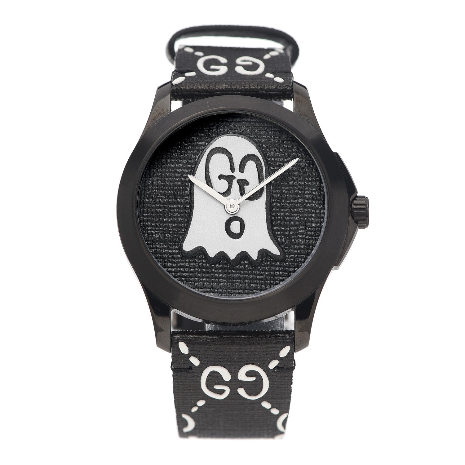 Gucci PVD Stainless Steel Canvas 38mm G-Timeless Ghost Quartz Watch Black 1 of 4