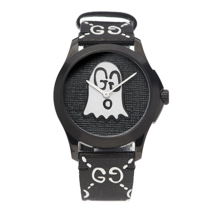 Gucci PVD Stainless Steel Canvas 38mm G-Timeless Ghost Quartz Watch Black 1 of 4