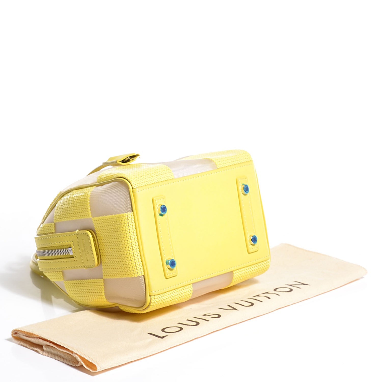 Louis Vuitton Damier Optic Mesh Speedy Cube TPM Yellow 4 of 8