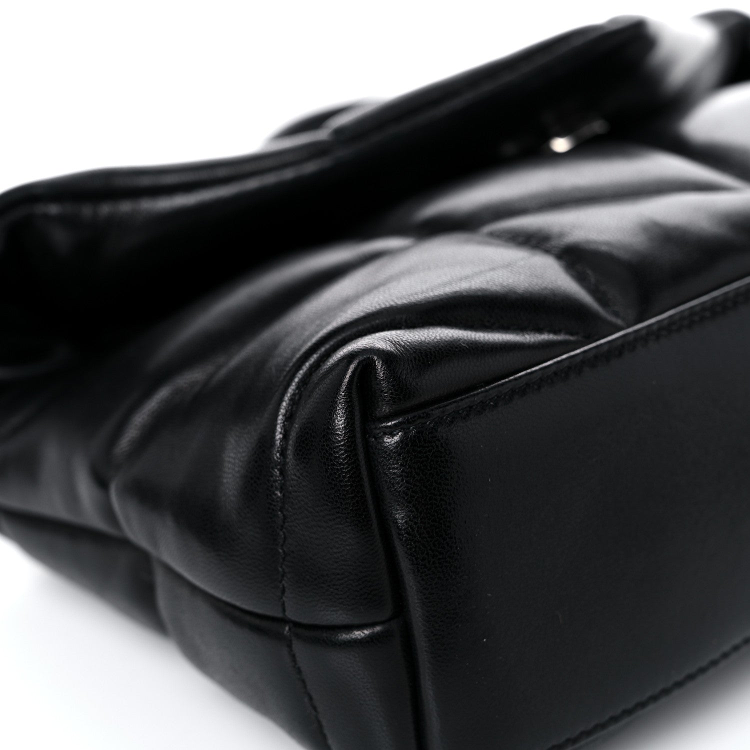 Saint Laurent Lambskin Quilted Toy Loulou Puffer Monogram Chain Satchel Black 8 of 12