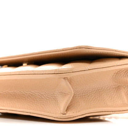 Chanel Caviar Quilted Wallet on Chain WOC Beige 11 of 11
