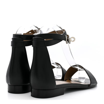 Hermes Heritage Calfskin Baia Sandals 37 Black 5 of 10