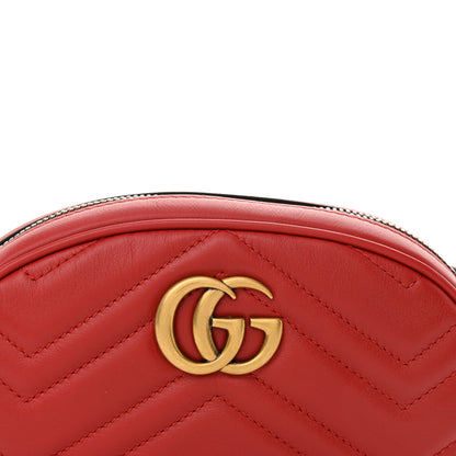 Gucci Calfskin Matelasse GG Marmont Belt Bag 85 34 Hibiscus Red 8 of 10