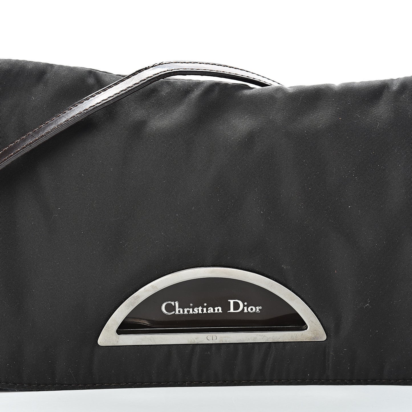 Nylon Calfskin Maris Pearl Beaded Shoulder Bag Black