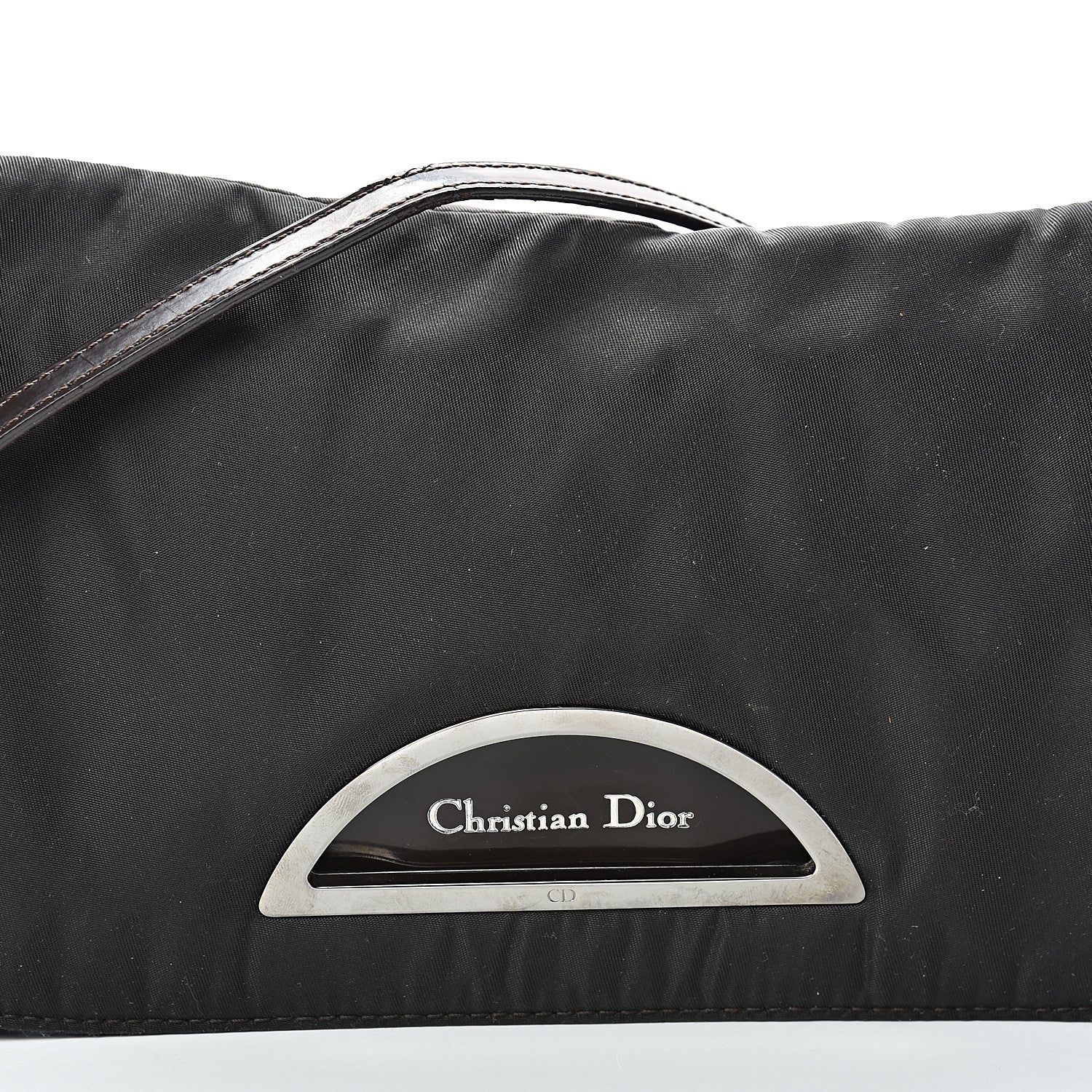 Christian Dior Nylon Calfskin Maris Pearl Beaded Shoulder Bag Black 7 of 15