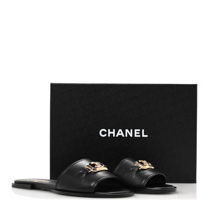 Chanel Shiny Calfskin CC Mules 39.5 Black 11 of 11