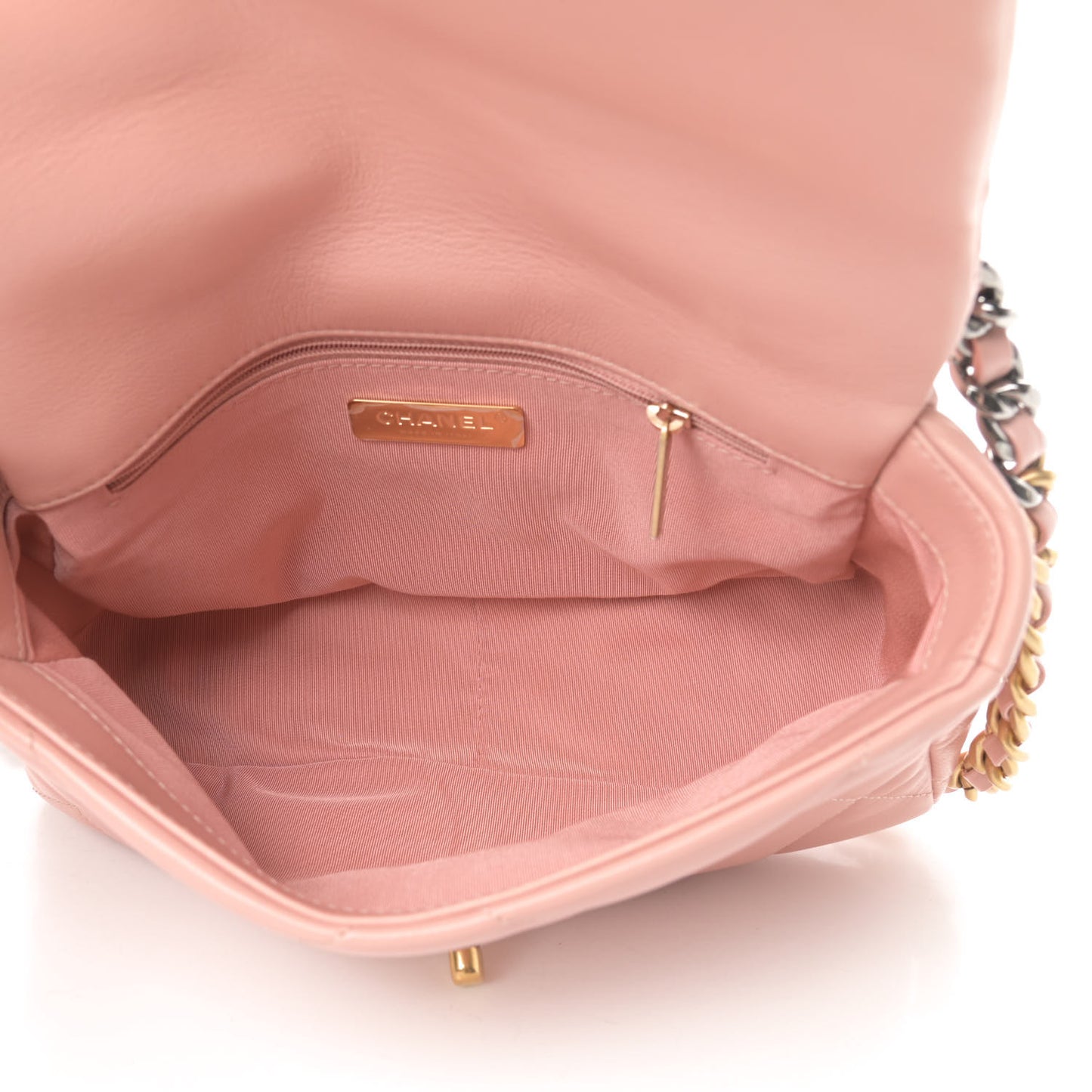 Goatskin Quilted Medium Chanel 19 Flap Light Pink