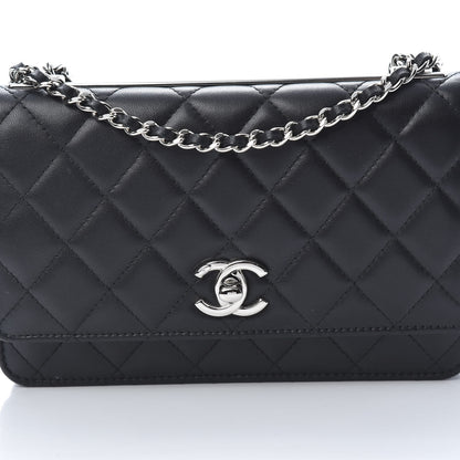 Chanel Lambskin Quilted Trendy CC Wallet On Chain WOC Black 9 of 14