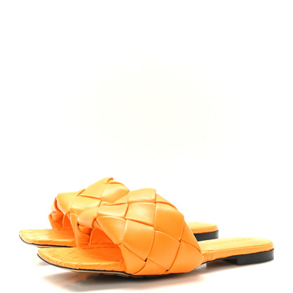 Bottega Veneta Nappa Maxi Intrecciato Lido Flat Sandals 39 Tangerine 3 of 7