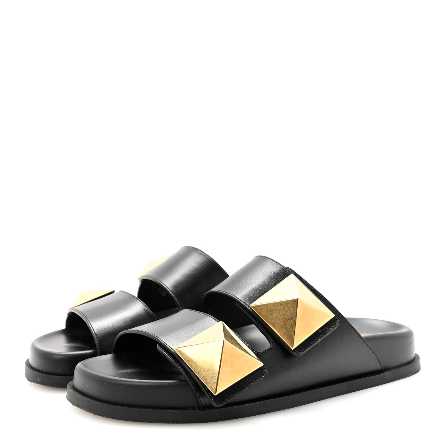 Valentino Garavani Nappa One Stud Slide Sandals 36.5 Black 4 of 10