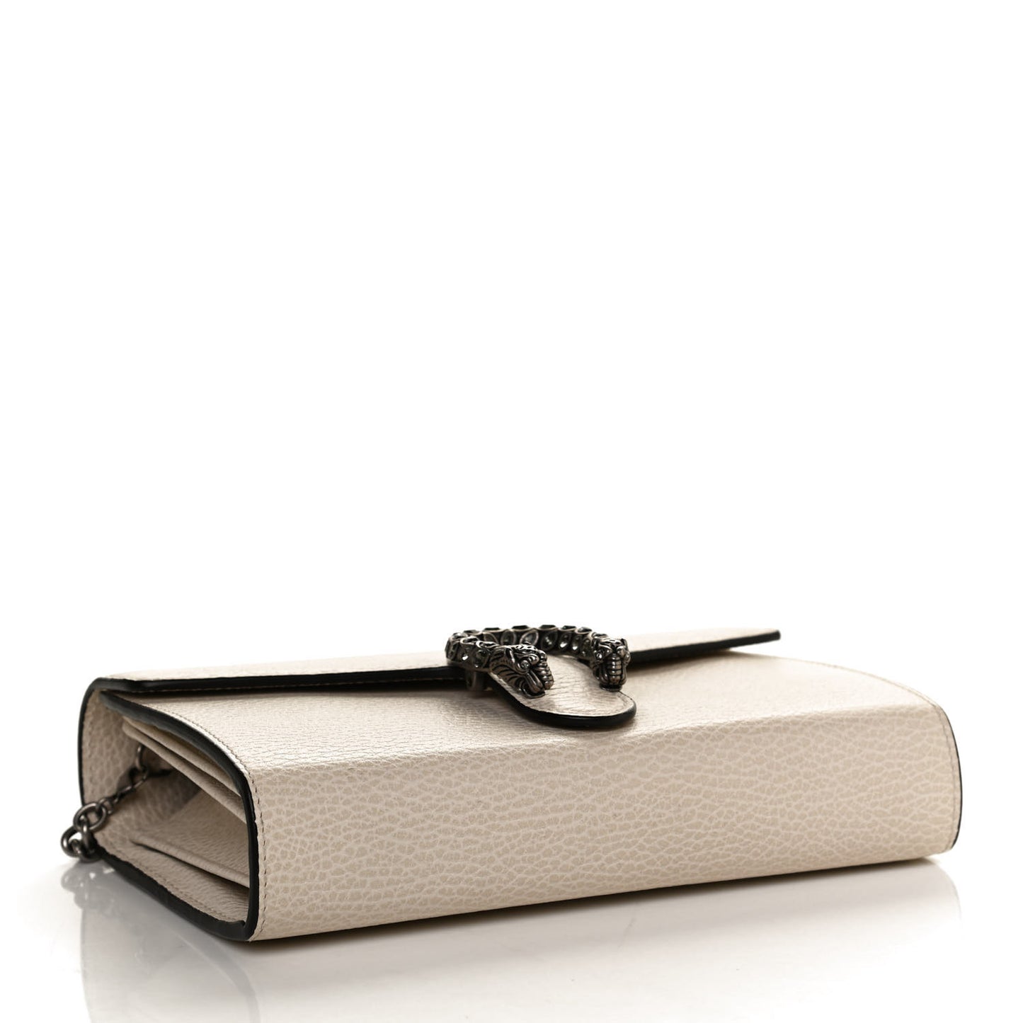 Dollar Calfskin Mini Dionysus Chain Wallet Mystic White