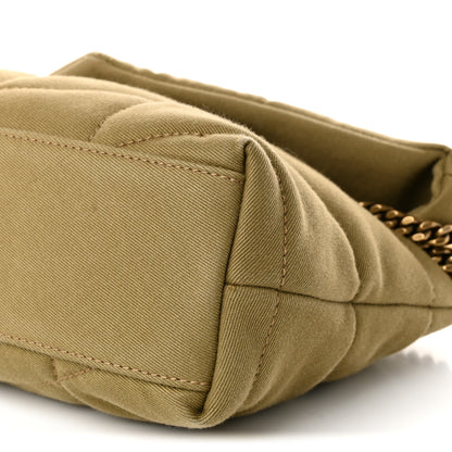 Saint Laurent Canvas Quilted Toy Loulou Puffer Monogram Chain Satchel Fir Green 10 of 10