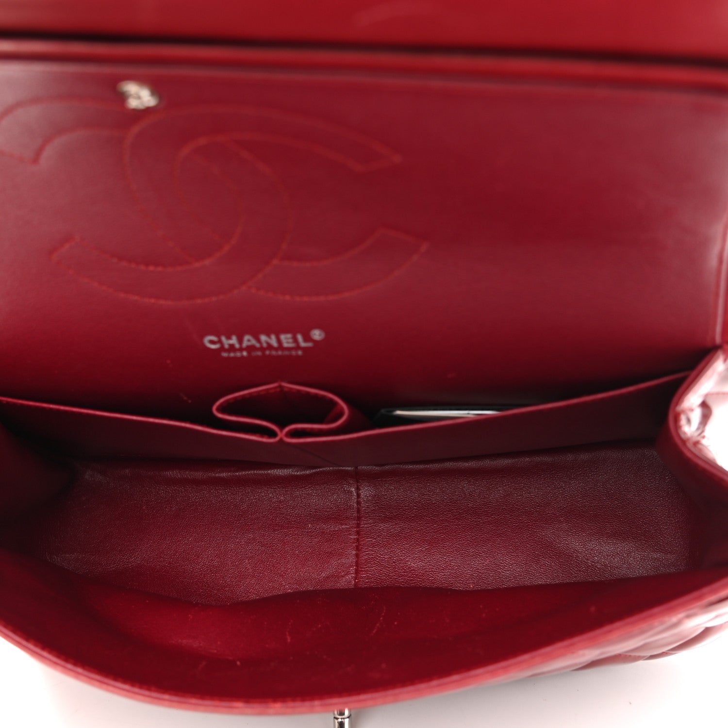 Chanel Patent Quilted Jumbo Double Flap Red 4 of 11