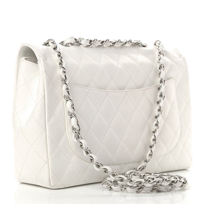 Chanel Caviar Quilted Jumbo Single Flap White 2 of 6