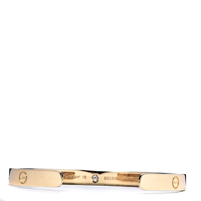 Cartier 18K Yellow Gold 1 Diamond LOVE Cuff Bracelet 18 3 of 5