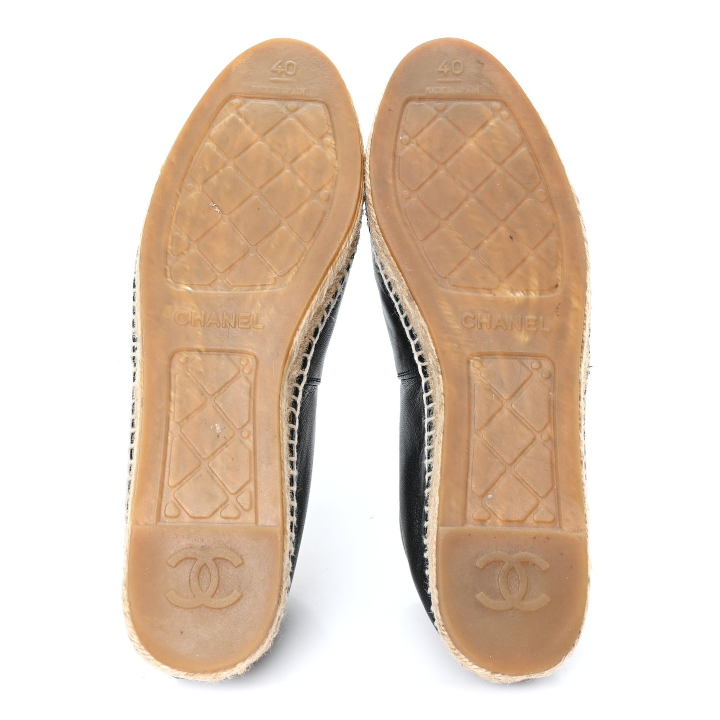 Lambskin CC Espadrilles 40 Black