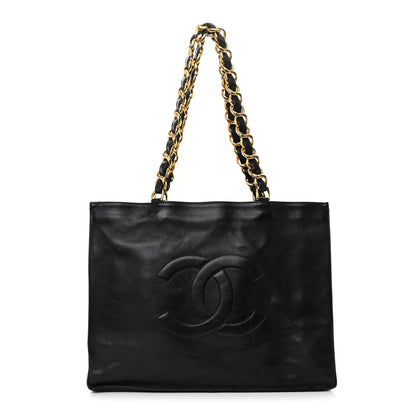 Chanel Lambskin CC Tote Black 1 of 16