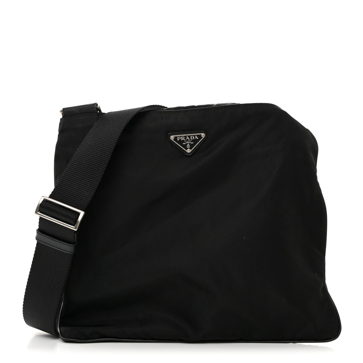 Nylon Vela Flat Messenger Bag Black