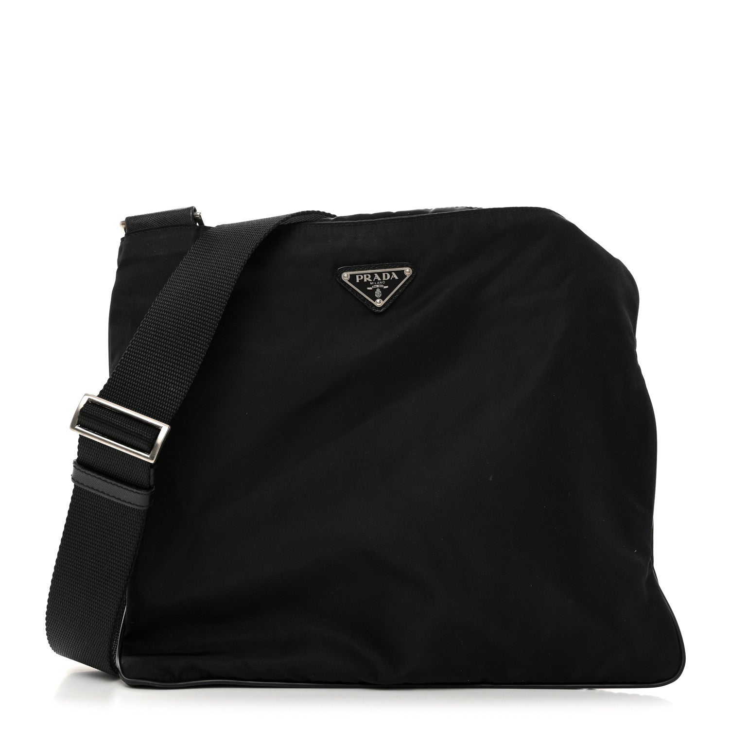 Prada Nylon Vela Flat Messenger Bag Black 1 of 10