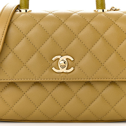 Chanel Caviar Lizard Embossed Quilted Mini Coco Handle Flap Green 8 of 11