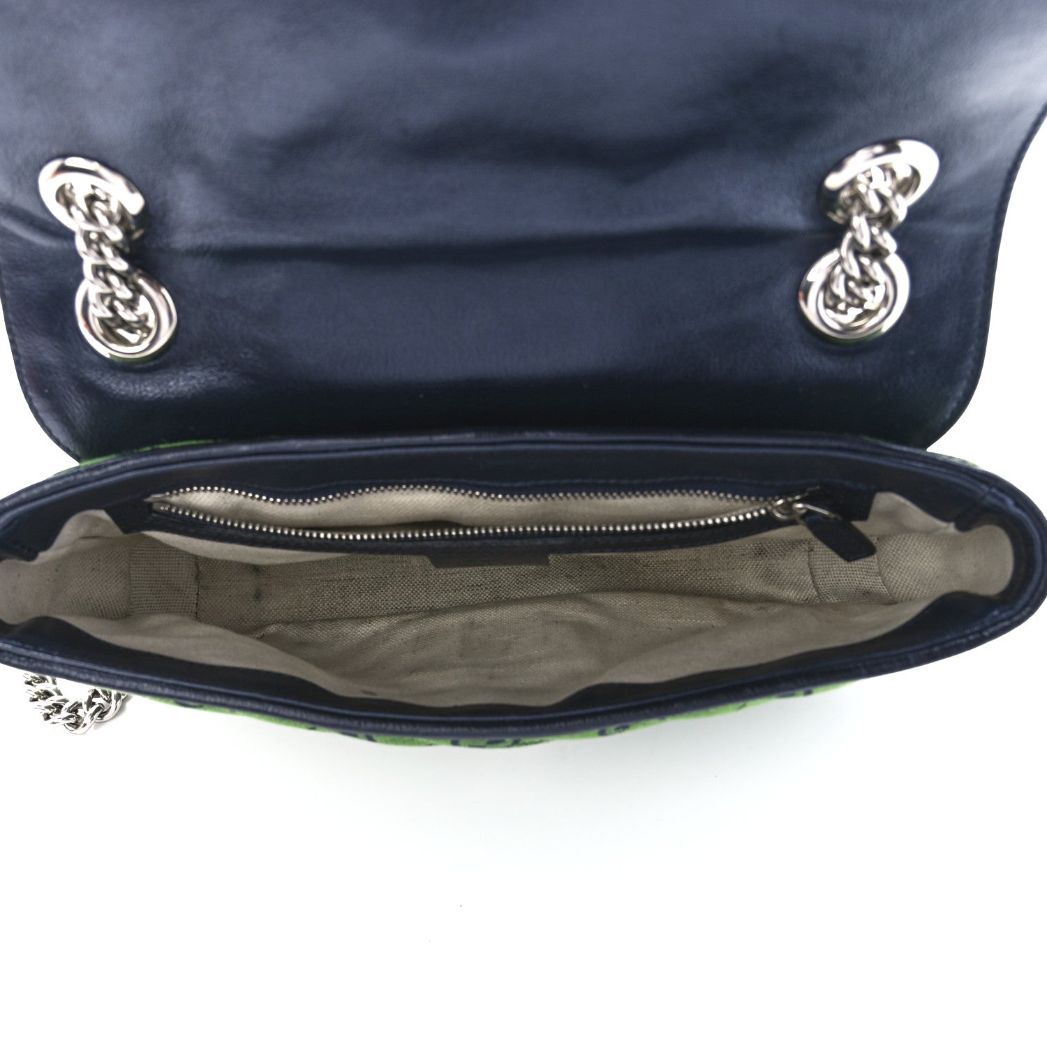 Gucci Monogram Multicolor Matelasse Diagonal Small GG Marmont Shoulder Bag Green Blue 5 of 13