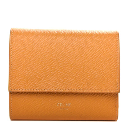 Celine Grained Calfskin Small Multifunction Folded Wallet Safron 1 of 10