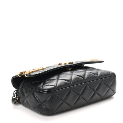 Chanel Lambskin Quilted Coco Clips Single Flap Black 4 of 11