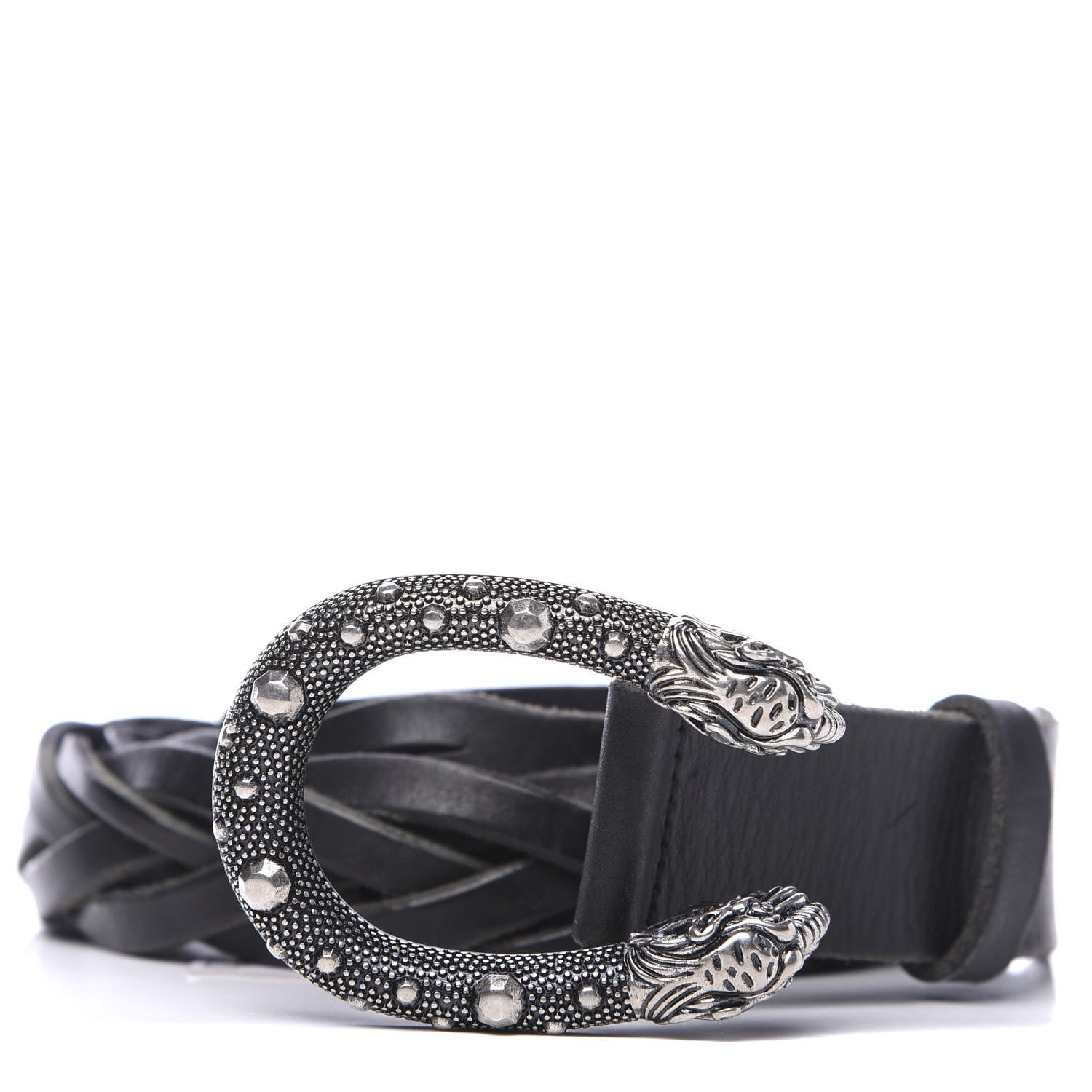 Gucci Calfskin Dionysus Braided Belt 95 38 Black 1 of 3