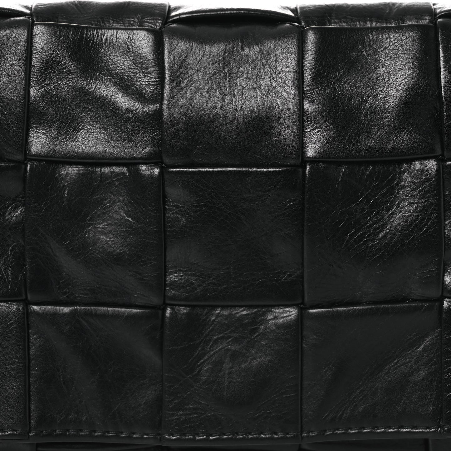 Paper Calfskin Maxi Intrecciato Small Cassette Crossbody Bag Black