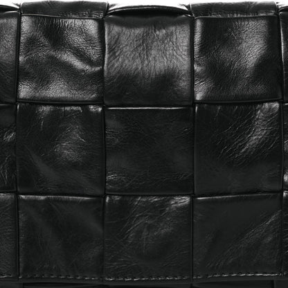 Bottega Veneta Paper Calfskin Maxi Intrecciato Small Cassette Crossbody Bag Black 7 of 13