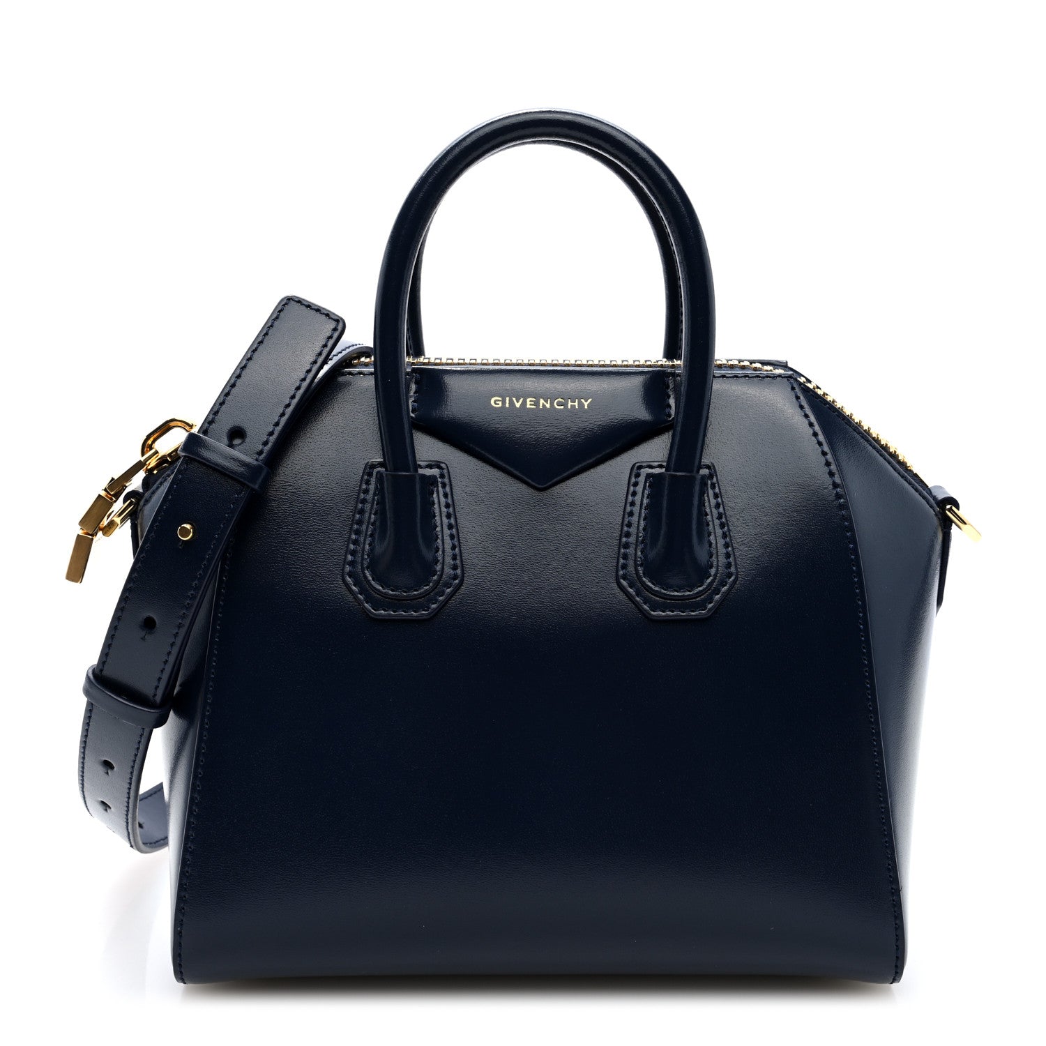 Givenchy Shiny Lord Calfskin Mini Antigona Navy 1 of 10