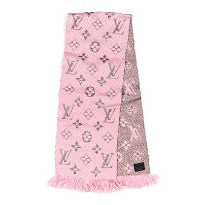 Louis Vuitton Wool Silk Logomania Shine Scarf Pink 2 of 4