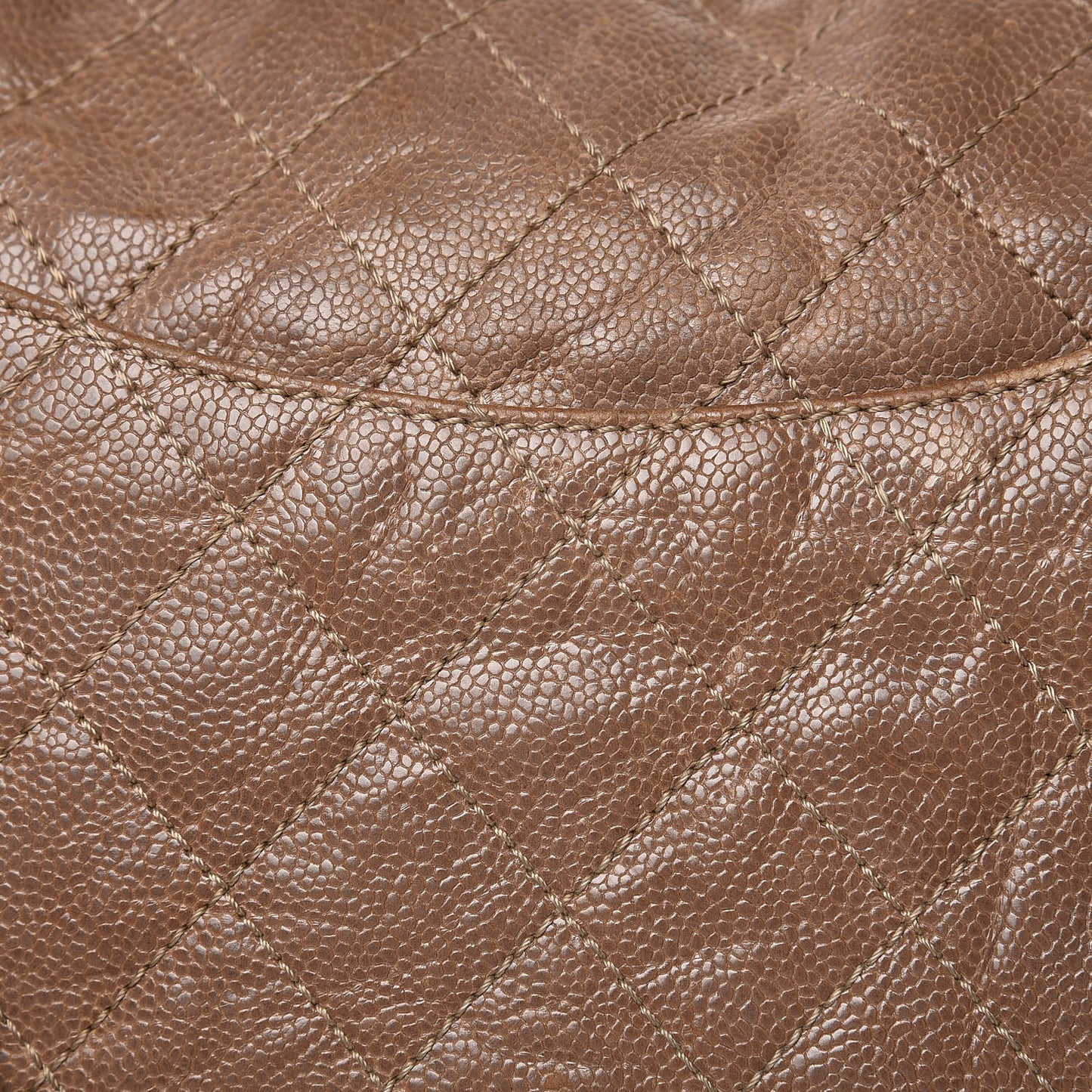 Grained Calfskin Quilted Maxi Elastic Flap Taupe