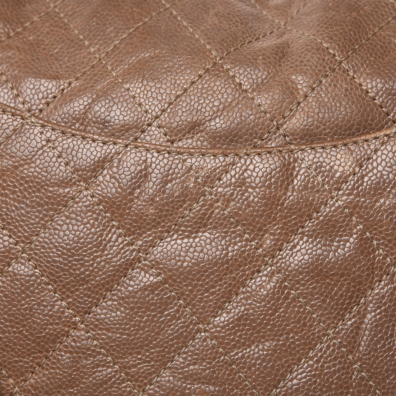 Chanel Grained Calfskin Quilted Maxi Elastic Flap Taupe 10 of 14