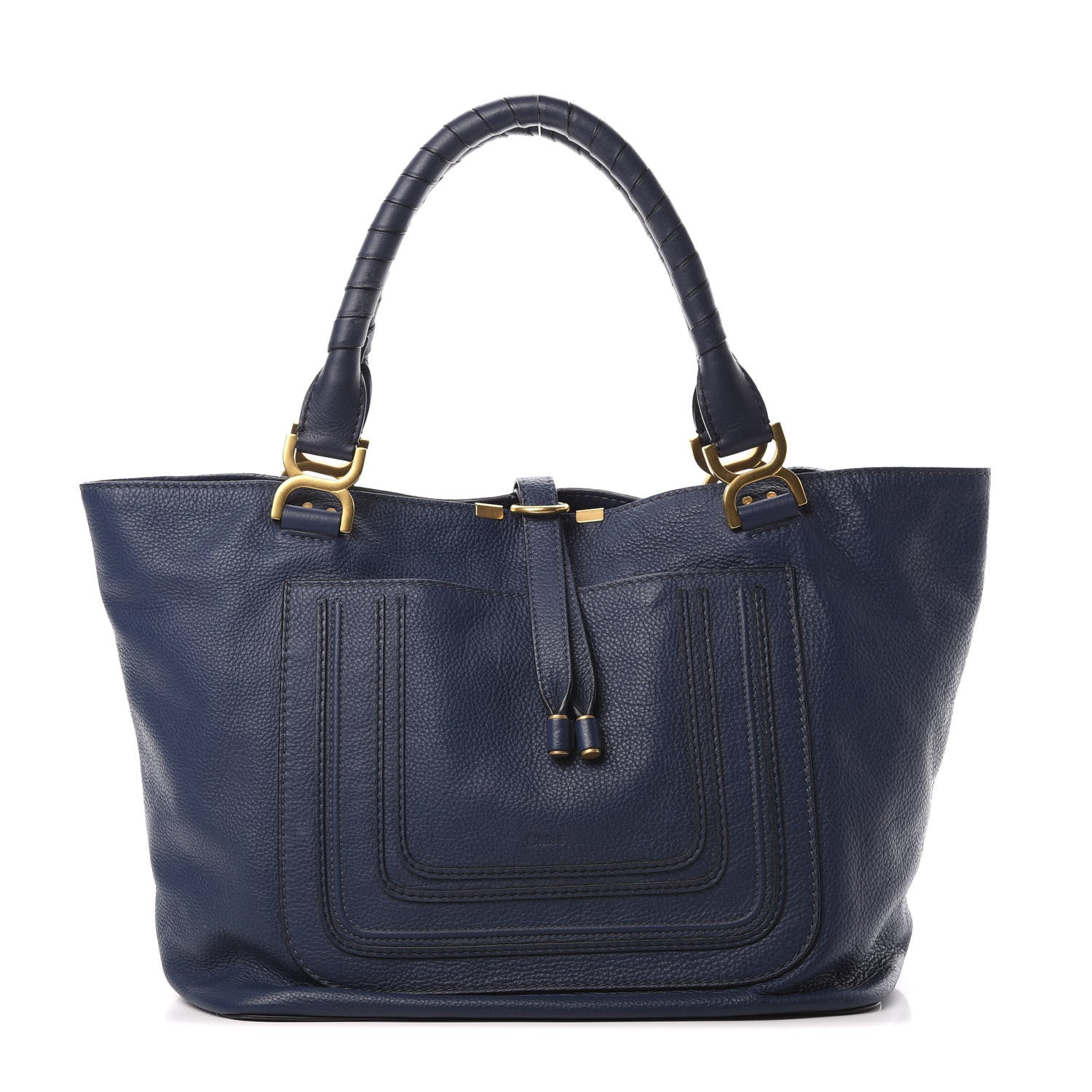 Chloe Calfskin Large New Marcie Tote Royal Navy 1 of 11
