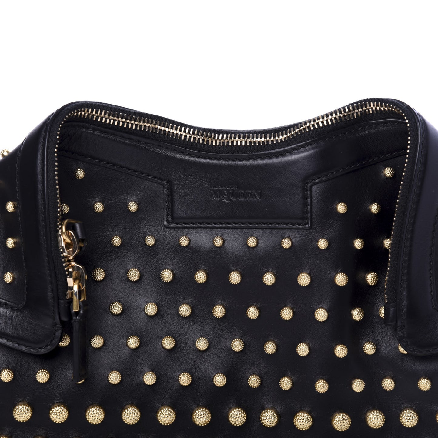 Calfskin Studded De Manta Clutch Black