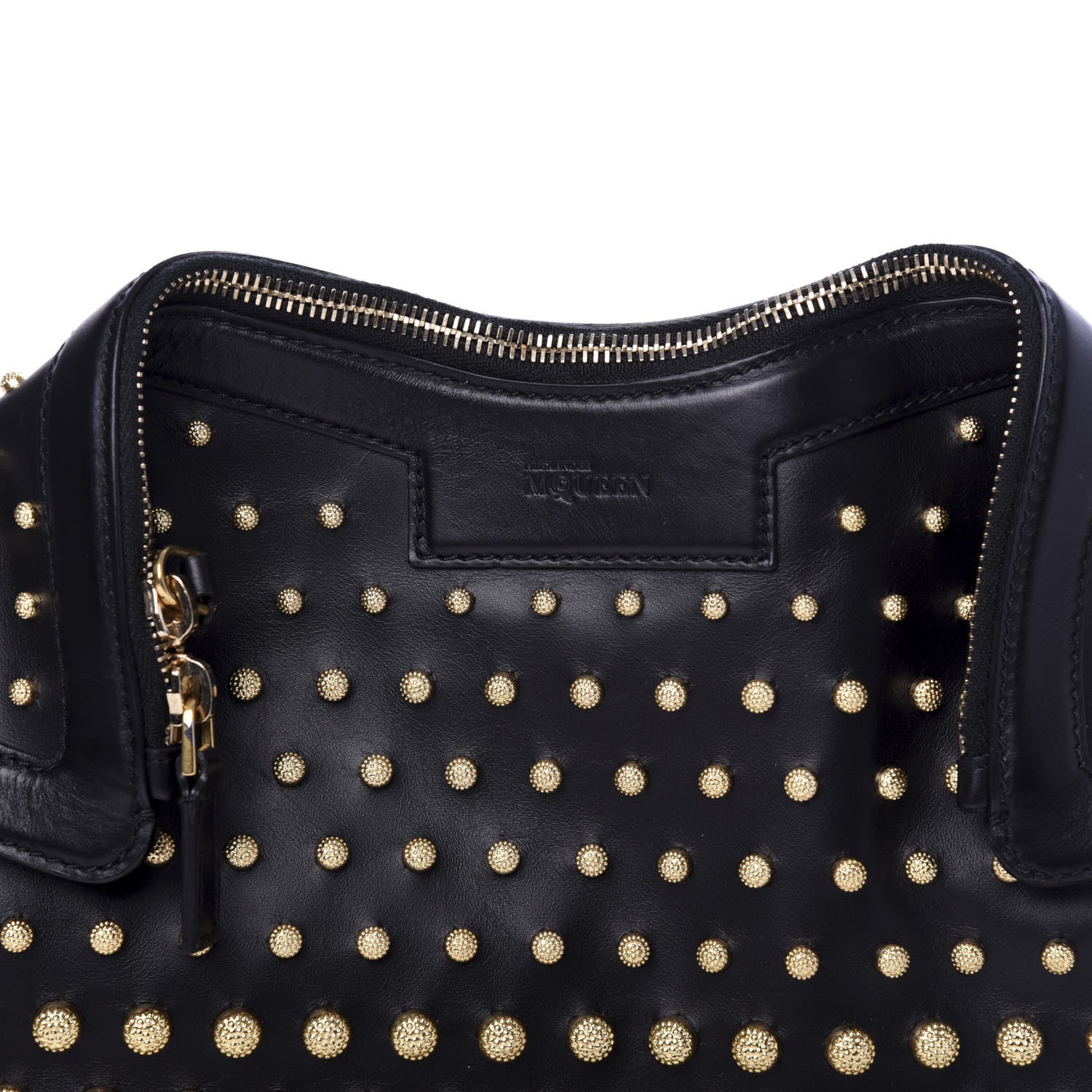 Alexander McQueen Calfskin Studded De Manta Clutch Black 7 of 7
