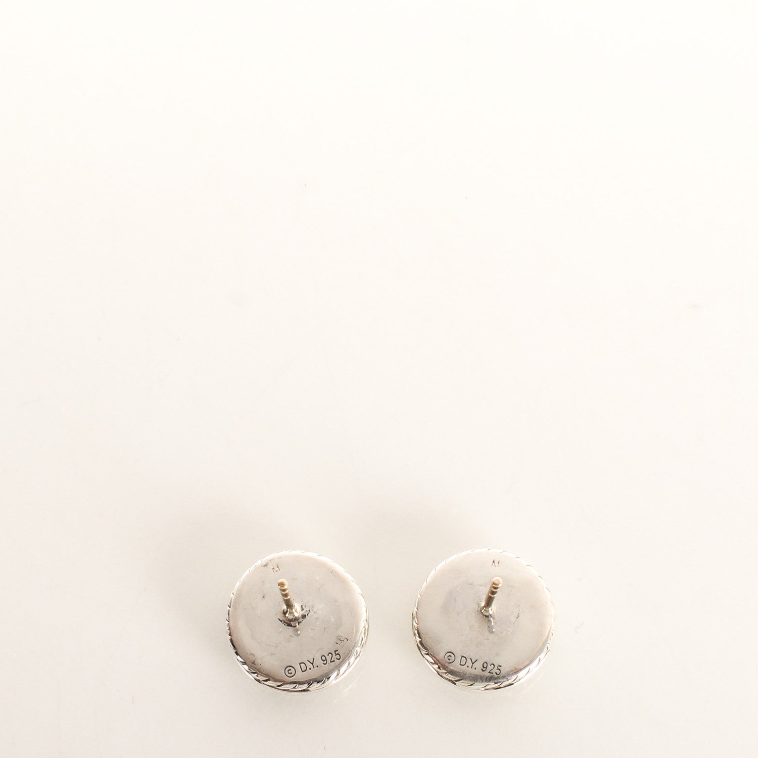 David Yurman Sterling Silver Diamond Peridot 8mm Cerise Earrings 4 of 5