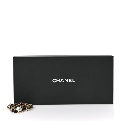 Chanel Calfskin Crystal Chain Camellia Belt Black Gold 4 of 4